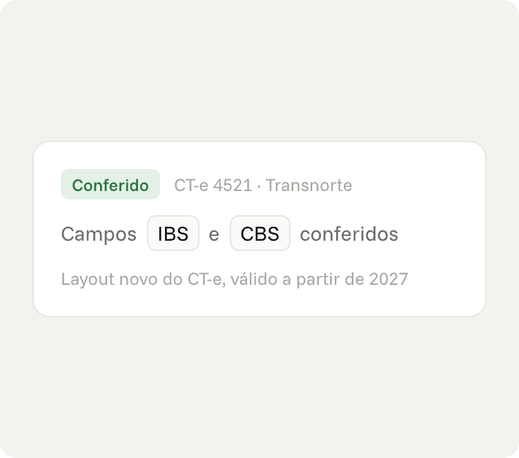 Campos IBS e CBS conferidos